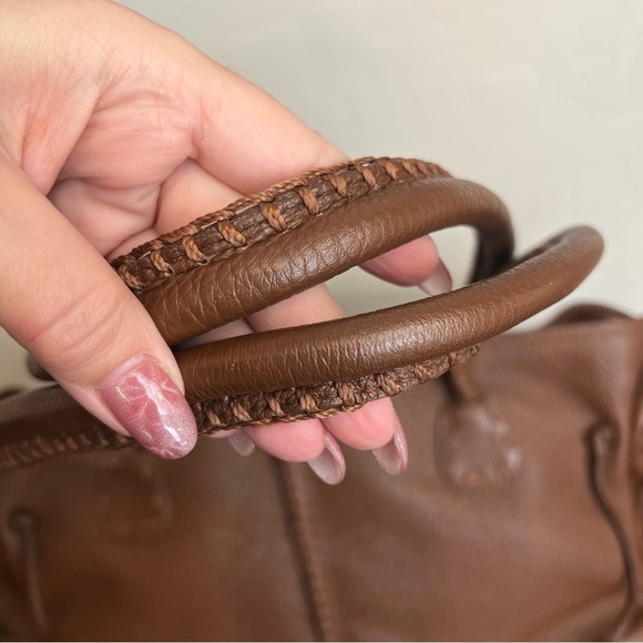 Carlos Falchi handmade Brown soft pebbled leather bag 9”x16” - Picture 7 of 16